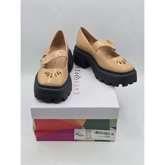 Katy Perry Collections Shoes - Katy Perry Women's Geli Combat Mary‎ Jane Shoes Size 5M Biscotti Color NWOB